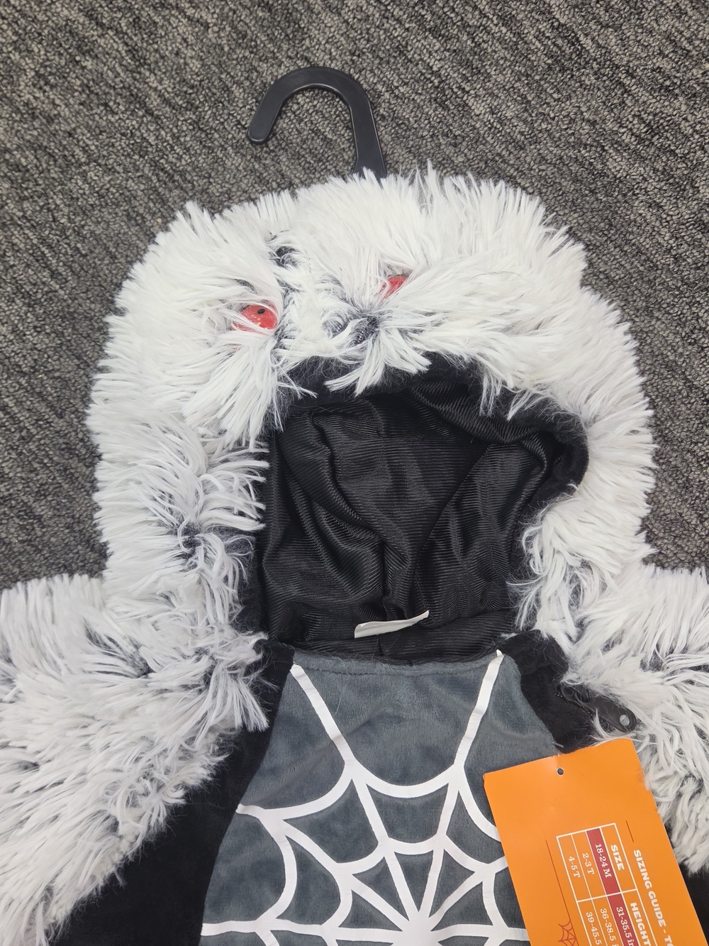 Target Kids Black, Gray & Red Spider Plush Halloween Costume 18-24 Month - Picture 3 of 7